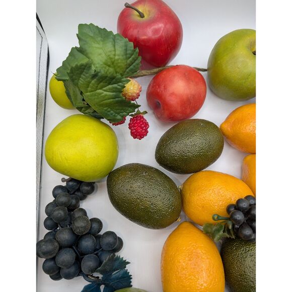31 pcs Artificial Faux Realistic Fruit Lemons Limes Grapes Apples Plum - Picture 5 of 7